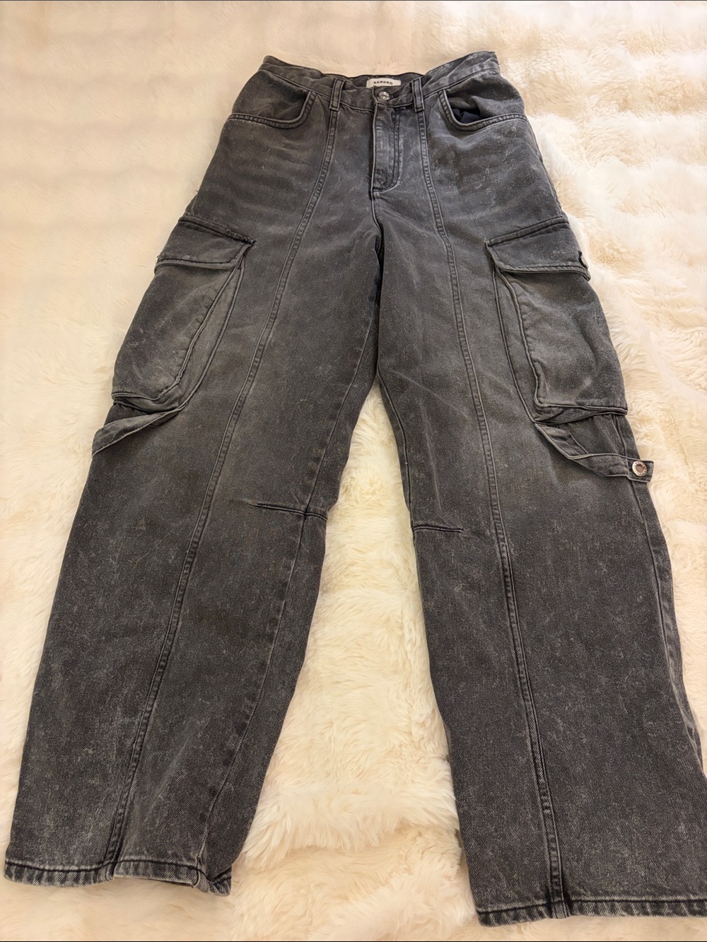 Sandro Black Washed Denim Jeans
